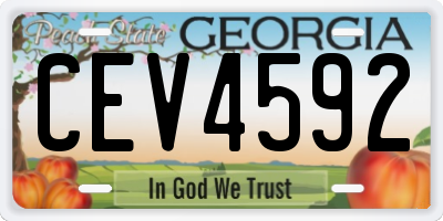 GA license plate CEV4592