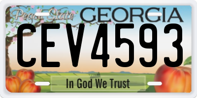 GA license plate CEV4593