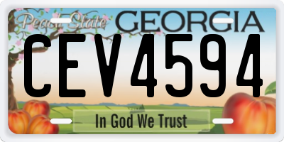 GA license plate CEV4594