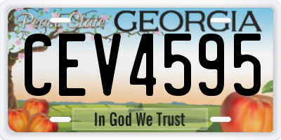 GA license plate CEV4595