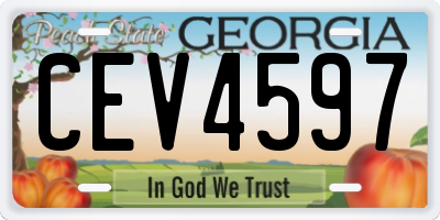 GA license plate CEV4597