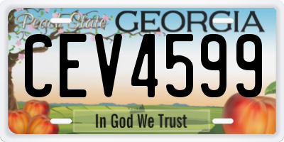 GA license plate CEV4599