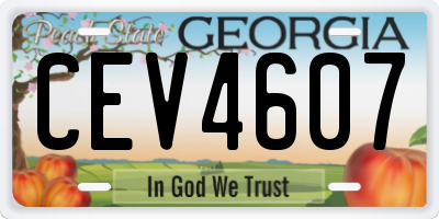 GA license plate CEV4607