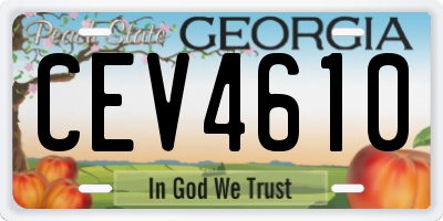 GA license plate CEV4610