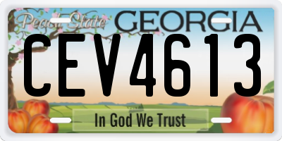 GA license plate CEV4613