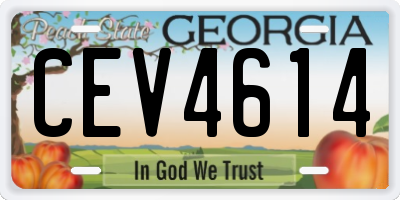 GA license plate CEV4614
