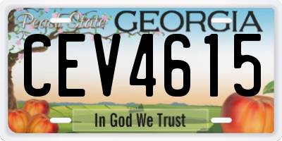 GA license plate CEV4615