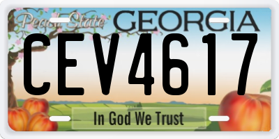 GA license plate CEV4617