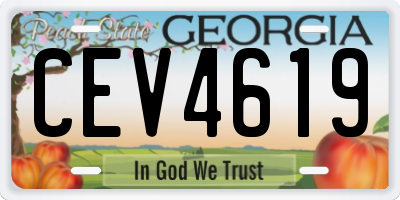 GA license plate CEV4619