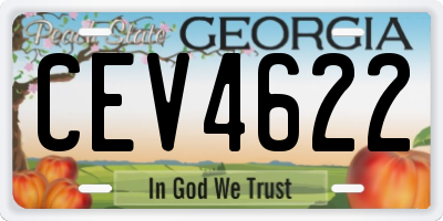 GA license plate CEV4622