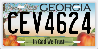 GA license plate CEV4624