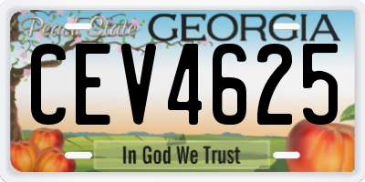 GA license plate CEV4625
