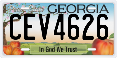 GA license plate CEV4626