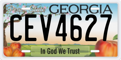 GA license plate CEV4627