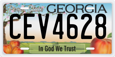 GA license plate CEV4628