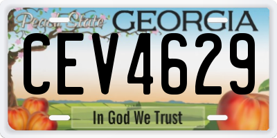 GA license plate CEV4629