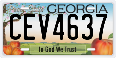 GA license plate CEV4637