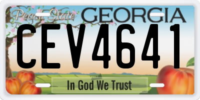 GA license plate CEV4641