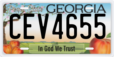GA license plate CEV4655