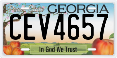 GA license plate CEV4657