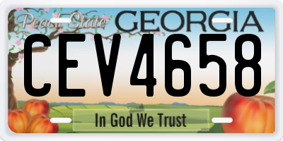 GA license plate CEV4658