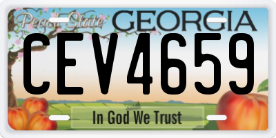GA license plate CEV4659