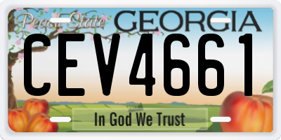 GA license plate CEV4661