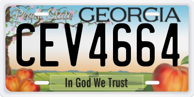 GA license plate CEV4664
