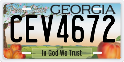 GA license plate CEV4672