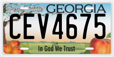 GA license plate CEV4675