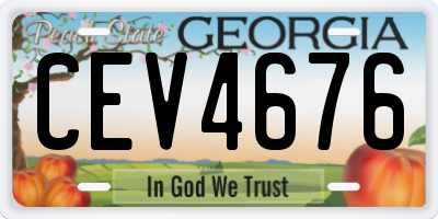GA license plate CEV4676