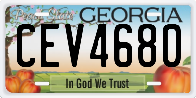 GA license plate CEV4680