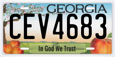 GA license plate CEV4683