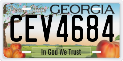 GA license plate CEV4684