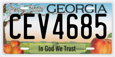 GA license plate CEV4685