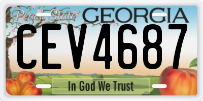 GA license plate CEV4687