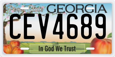 GA license plate CEV4689
