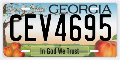 GA license plate CEV4695
