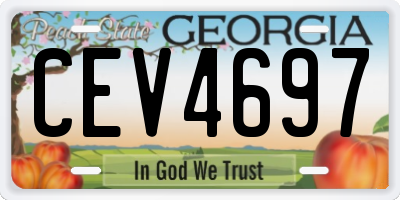 GA license plate CEV4697