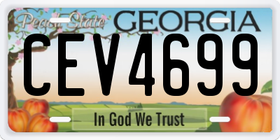 GA license plate CEV4699