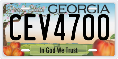 GA license plate CEV4700