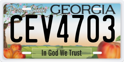 GA license plate CEV4703
