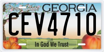 GA license plate CEV4710
