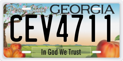 GA license plate CEV4711