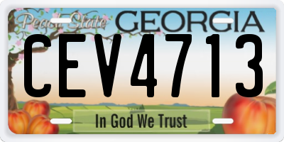 GA license plate CEV4713