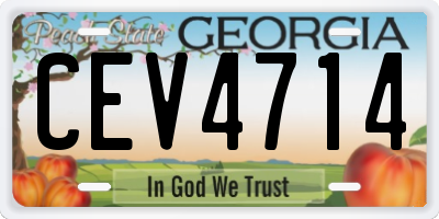 GA license plate CEV4714