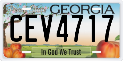 GA license plate CEV4717