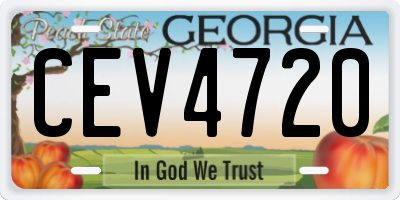 GA license plate CEV4720