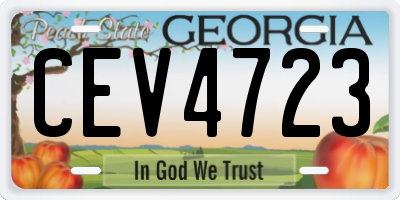 GA license plate CEV4723