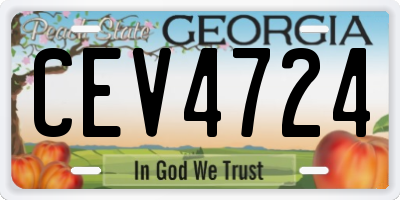 GA license plate CEV4724